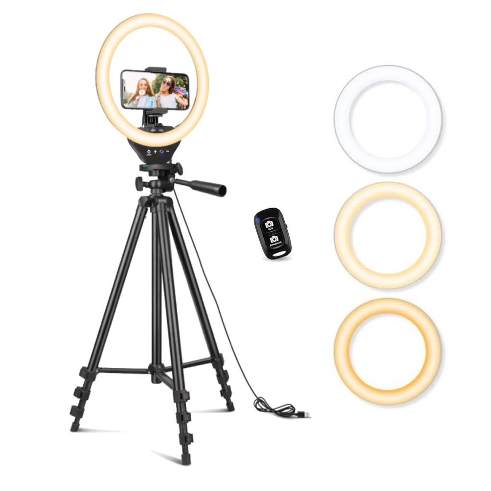 Sensyne10" ring light compatible with all phones with tripod